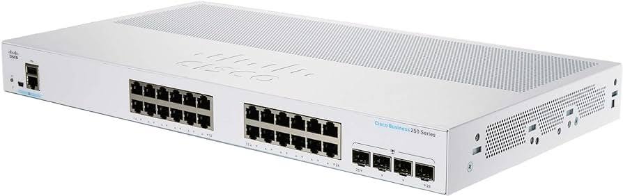 Cisco CBS250-24P-4G 28 Port PoE+ Smart Managed Network Switch