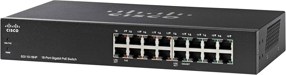 Cisco SG110-16HP 16 Port PoE+ Network Switch